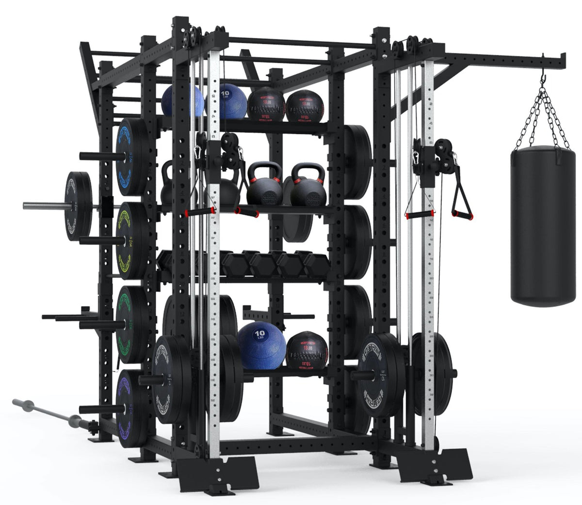 Possible Rack configurations with FT-PL-1000, power rack, and other accessories