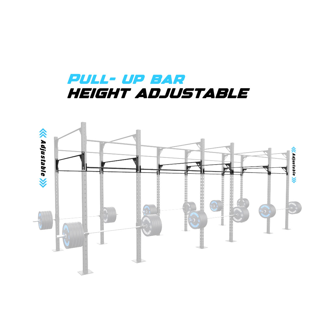 24' Freestanding Builder® Pull Up Rig Pull-Up Bar Adjustability