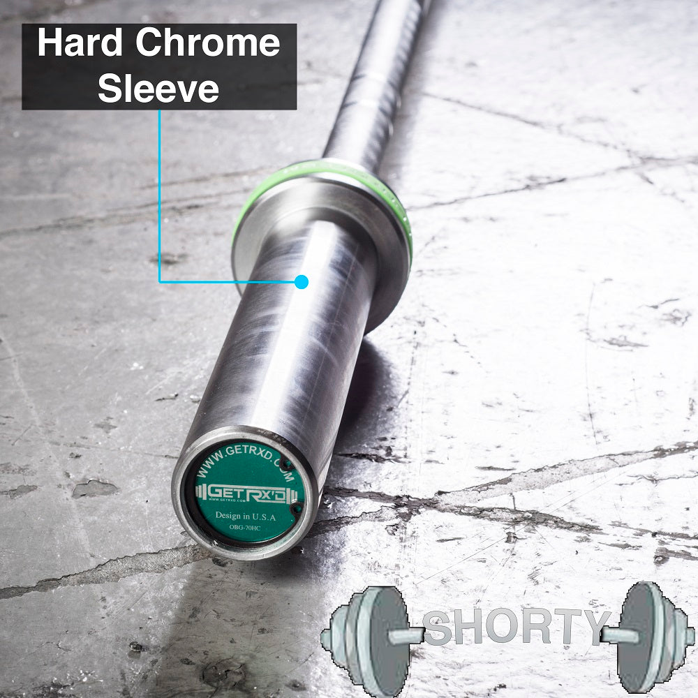 70" Shorty Bar features hard chrome sleeve and handle