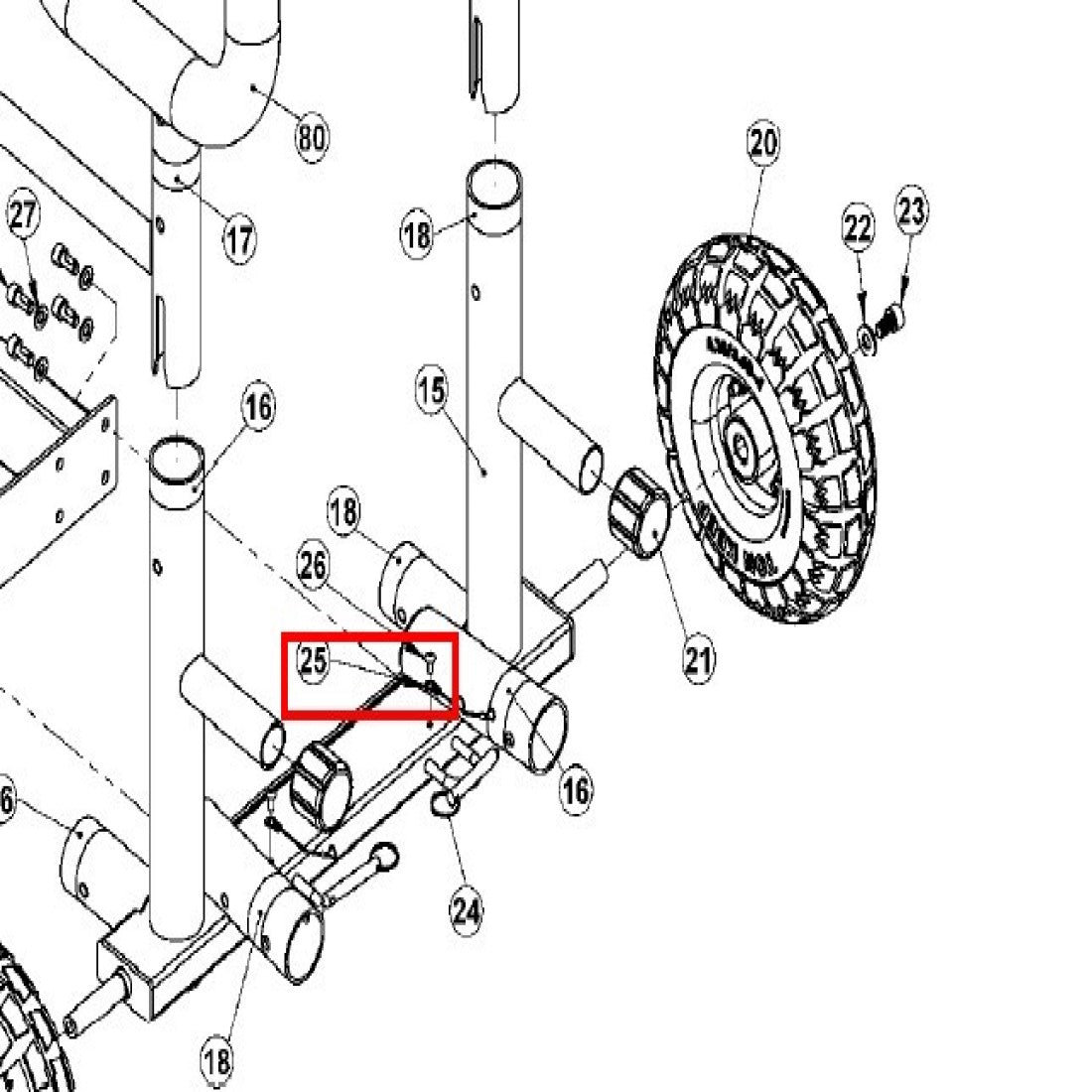 SLD-XT3-PT-25: Wire Terminal Cable for XT3 Sled