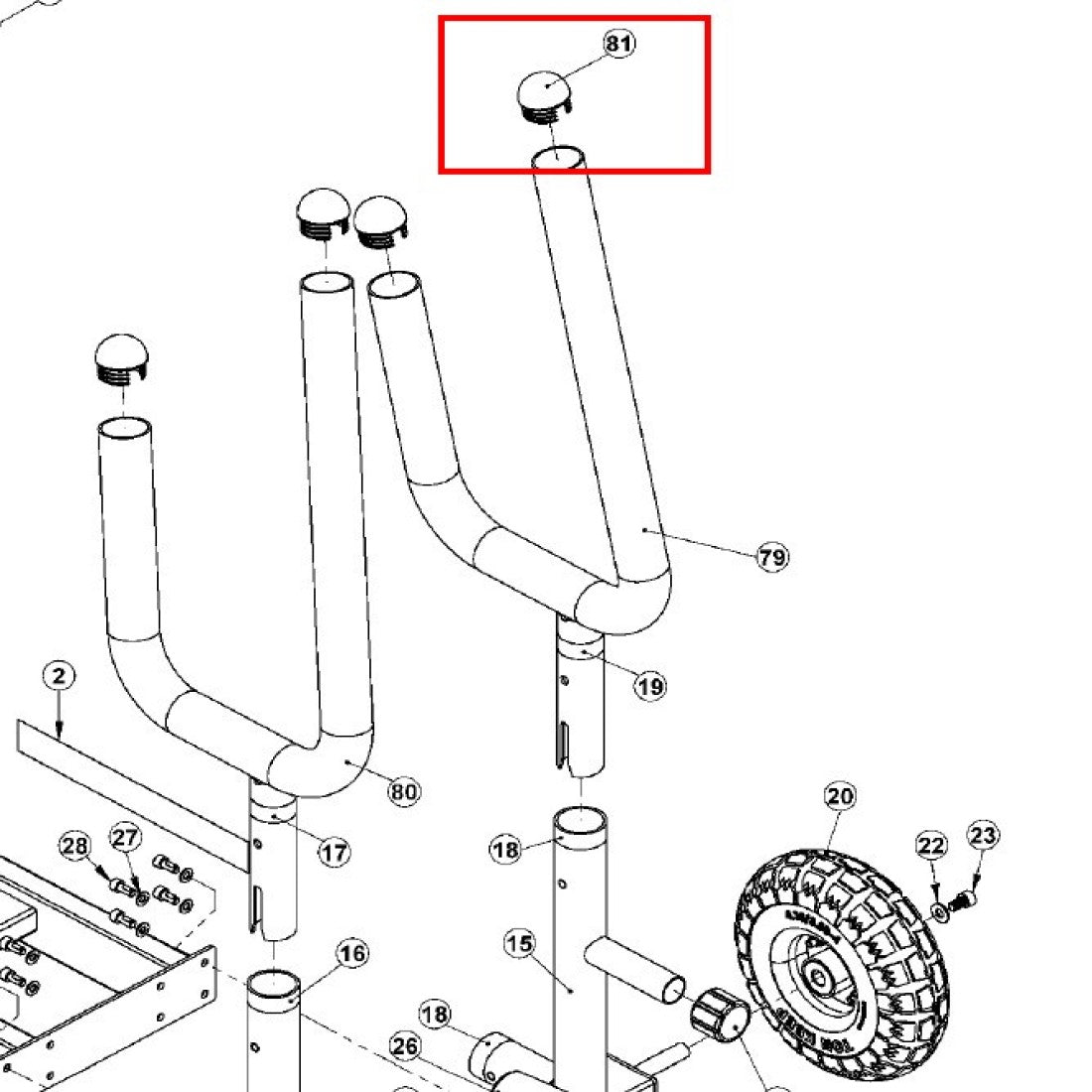 SLD-XT3-PT-81: Round Cap for XT3 Sled