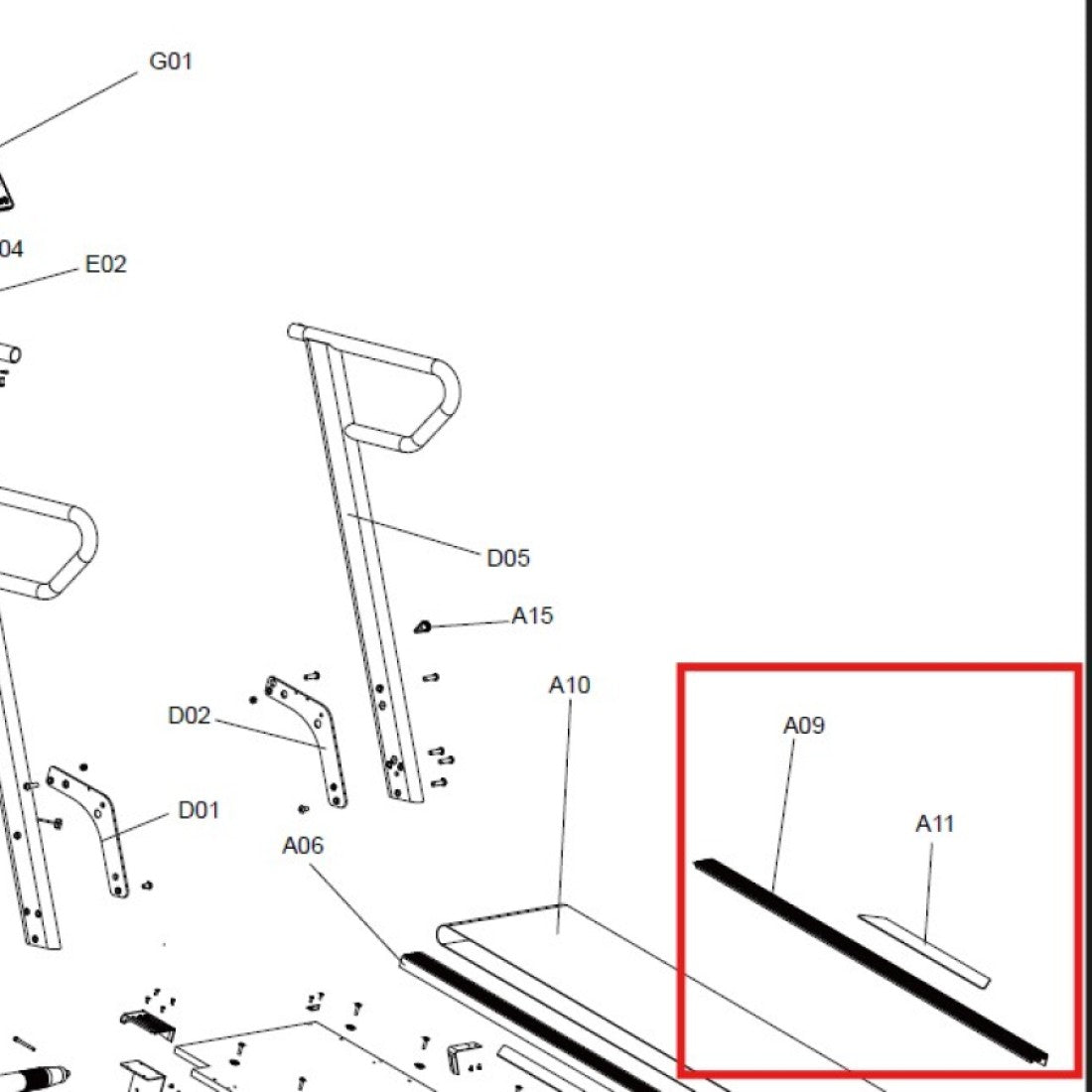TKR-4000-PT-A09: Right Footboard