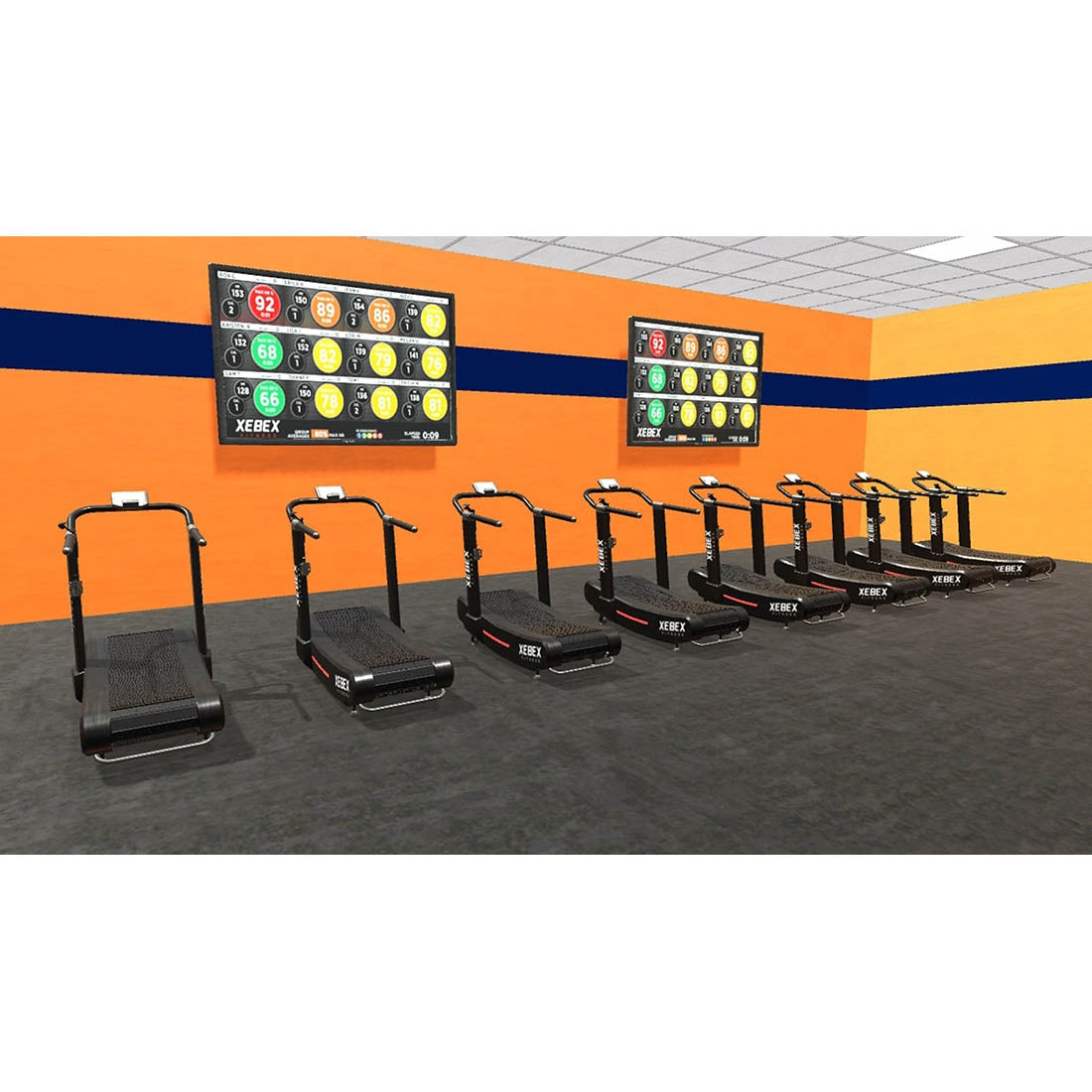 Wirelessly transmit speed, distance, and more via Xebex Runner Console to Group Leaderboards
