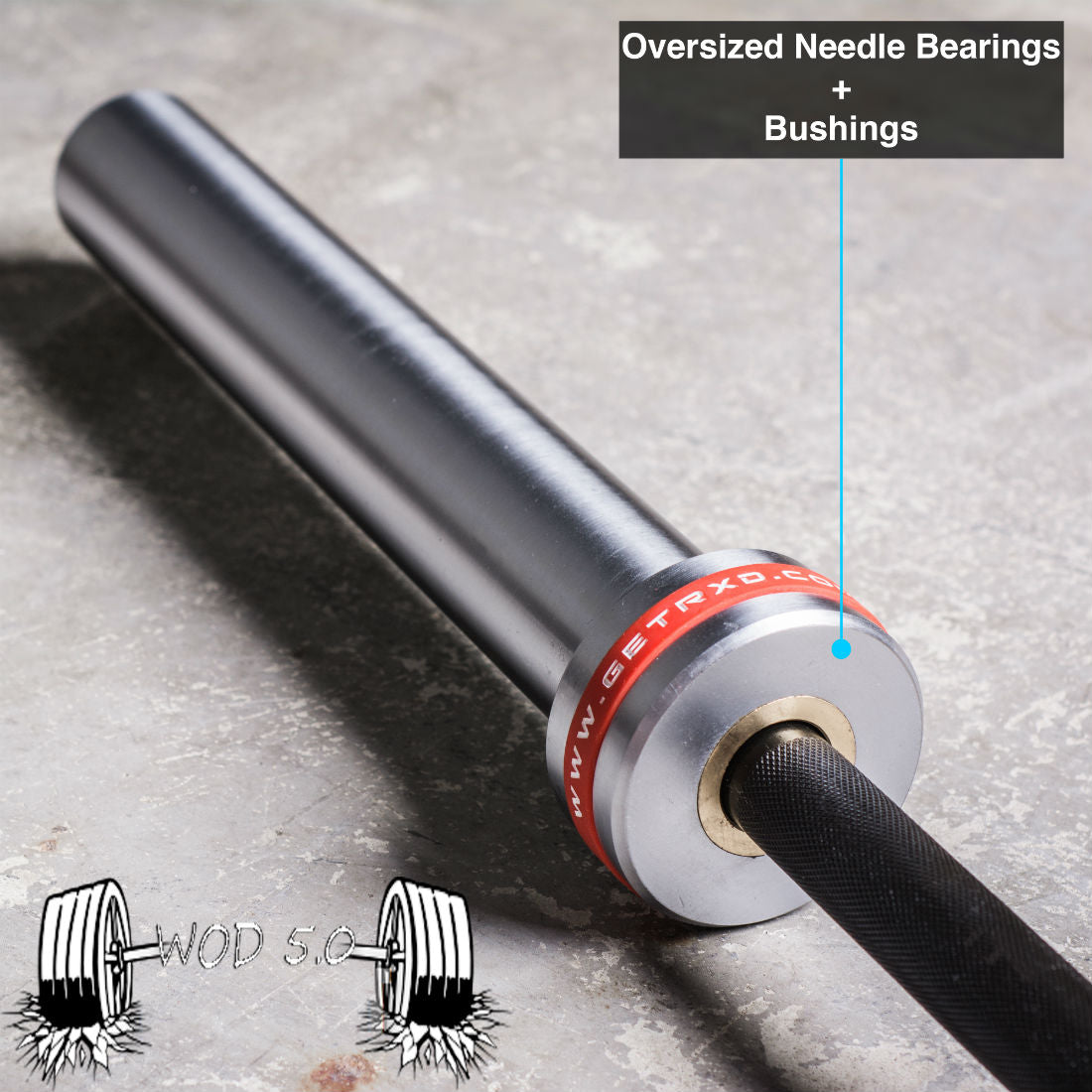 2 over-sized needle bearings and an oil impregnated bushing