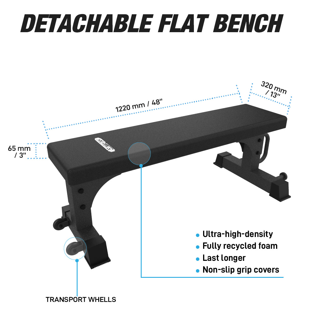 detachable flat bench