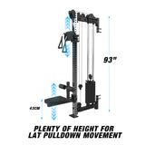 plenty of height for lat pulldown movement