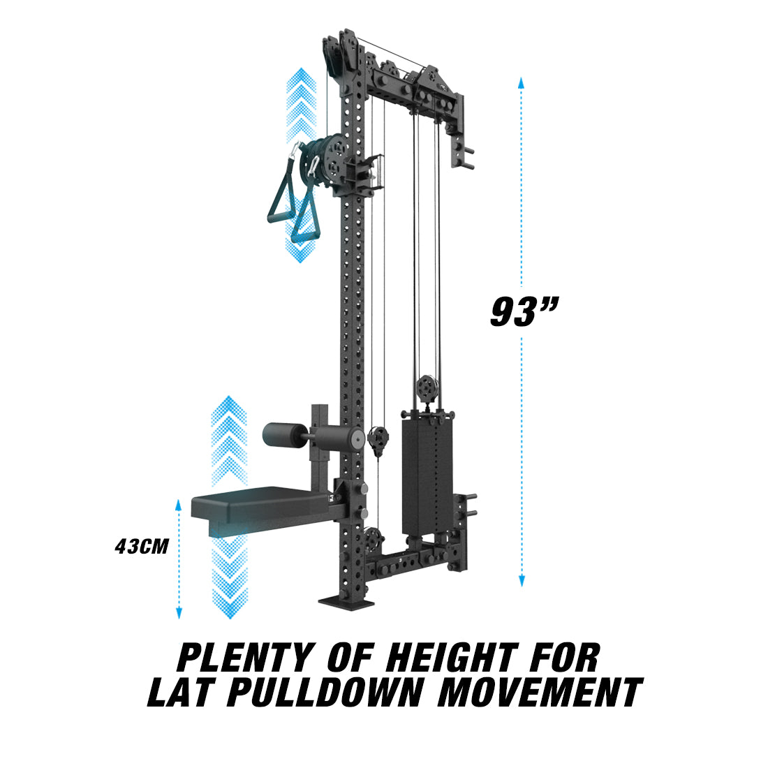 plenty of height for lat pulldown movement