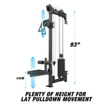 plenty of height for lat pulldown movement