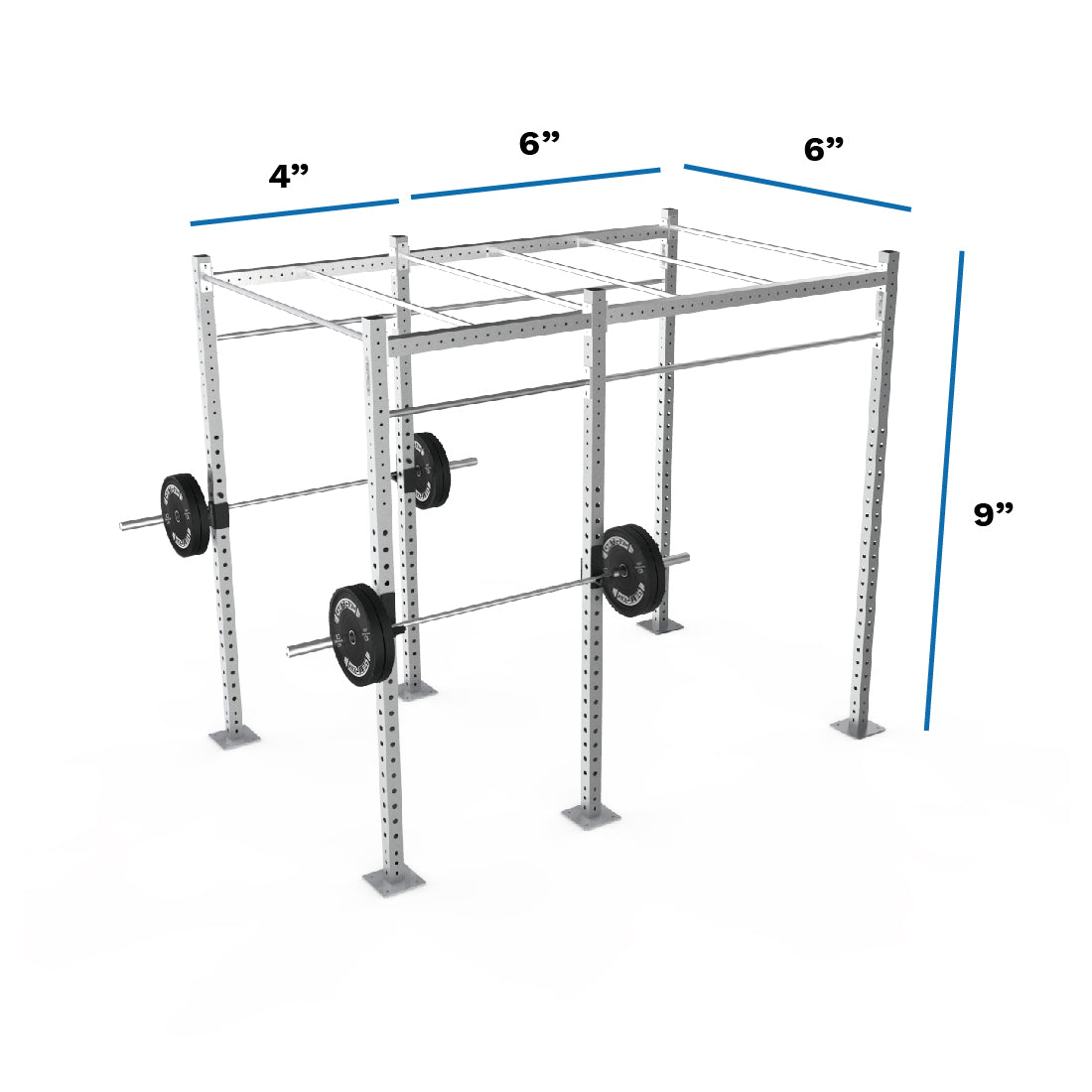 Add monkey bars spaced 2' apart throughout 10' length section