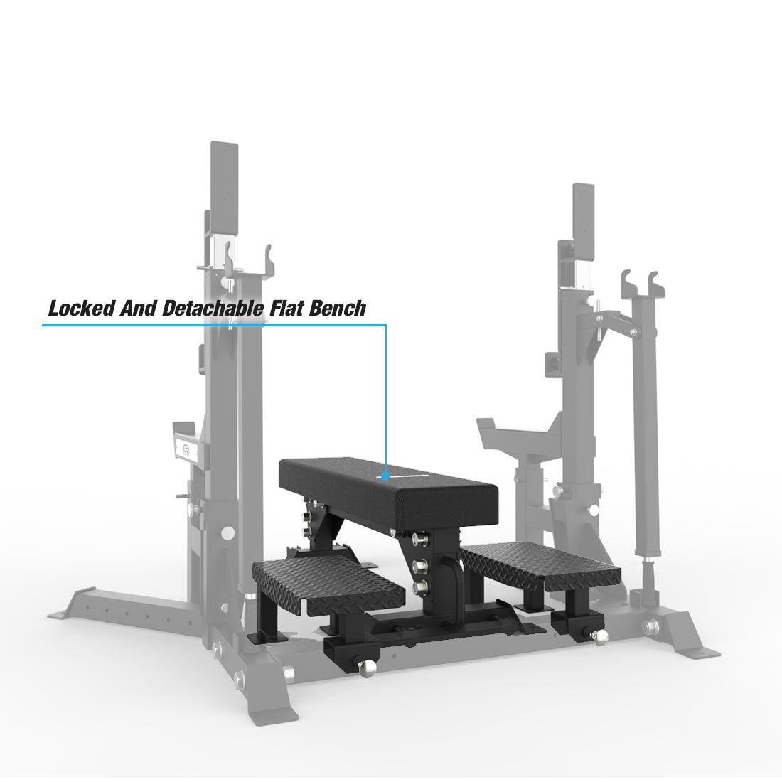 Flat Bench locks in place or detaches