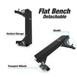Detachable Thick Pad Flat Bench that stores vertically