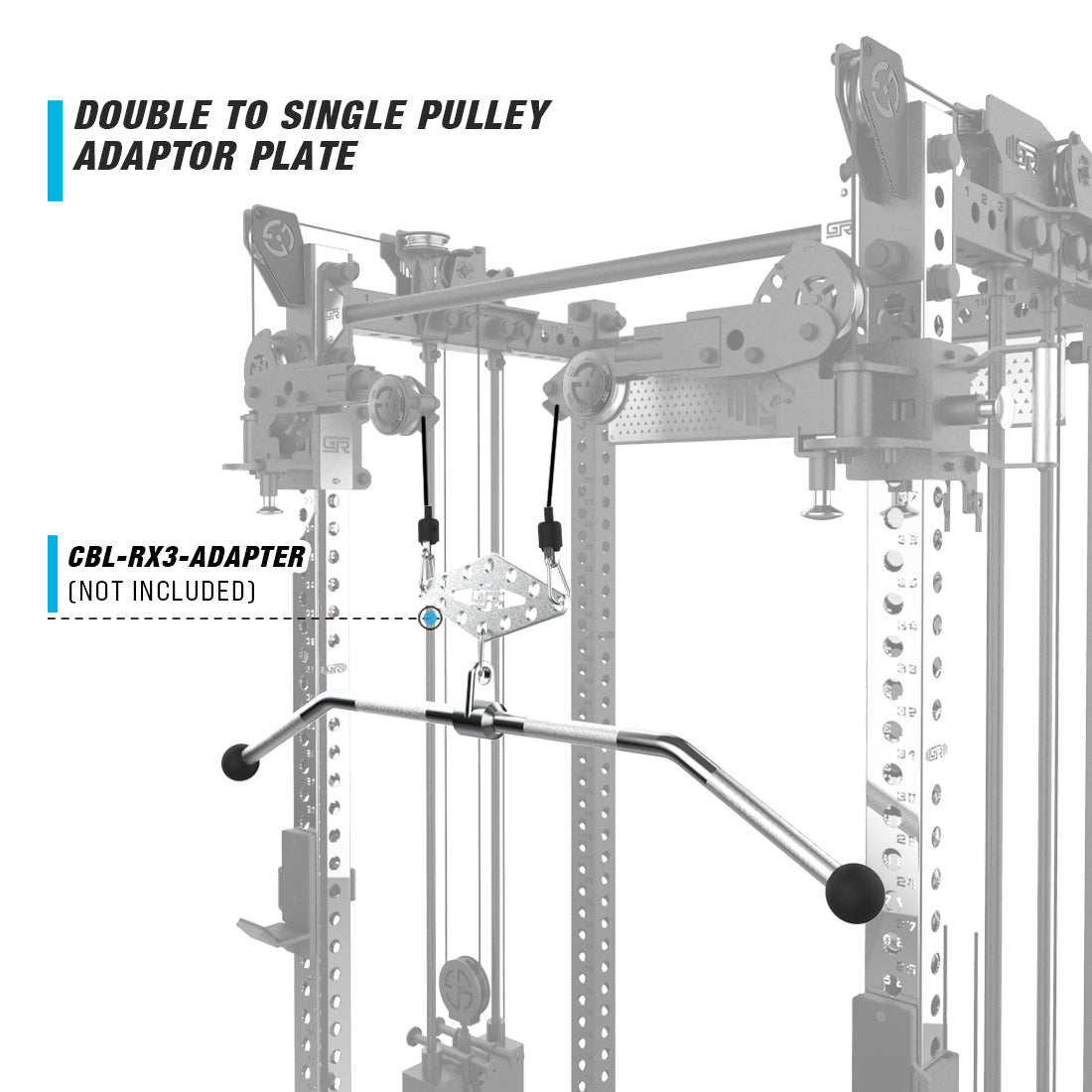 double to single pulley adaptor plate