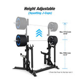 Squatting J-Cup Height Adjustability