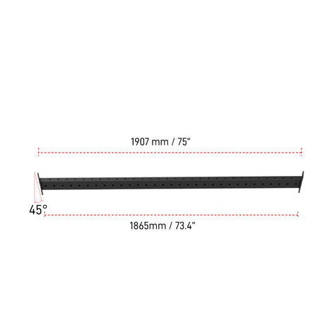 Dimension for Builder Outer Angled Cross Bar for 6' width