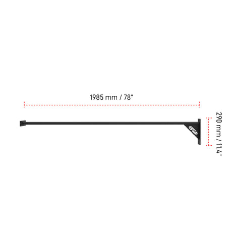 Dimension for Builder Angled Corner Pull Up Bar for 6' width