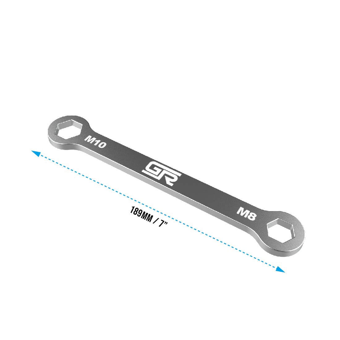 Wrench for M10 and M8 Bolt Sizes dimension
