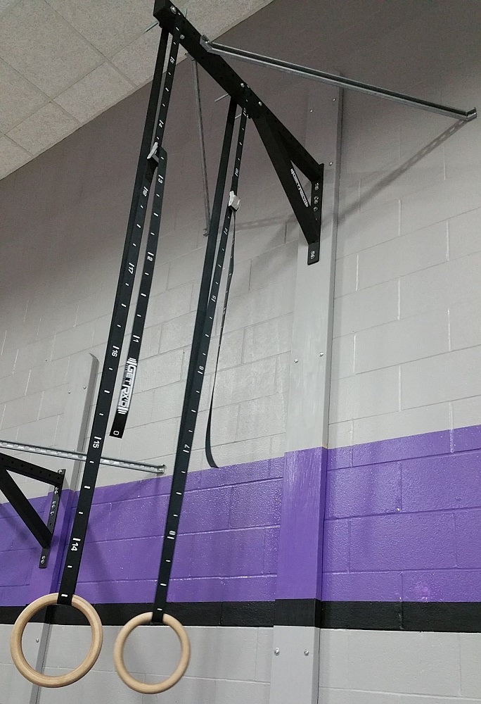 A-Hanger can be bolted directly into wall to hang rings or heavy bag