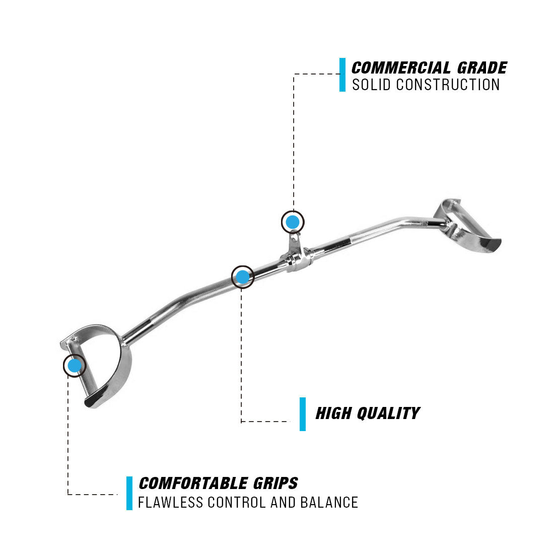 1000 38" Neutral Grip Lat Pulldown Rotating Handle