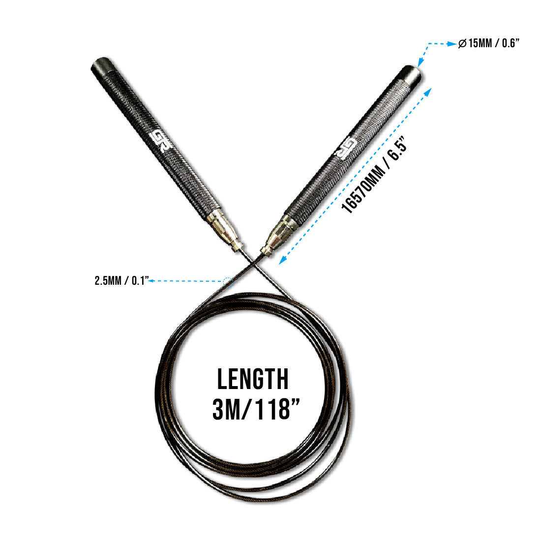 Quick Adjust QA-2 Speed Rope - Silver (ROPEQA2-SILVER)
