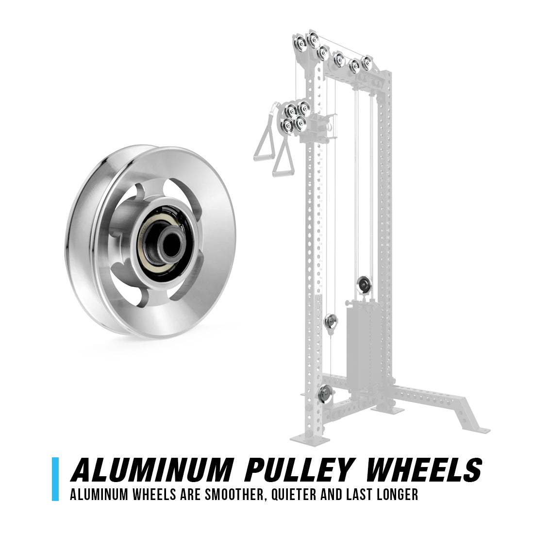 all silver aluminum pulleys