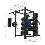 +43" Additional Width if A-Hanger and Punching Bag are added