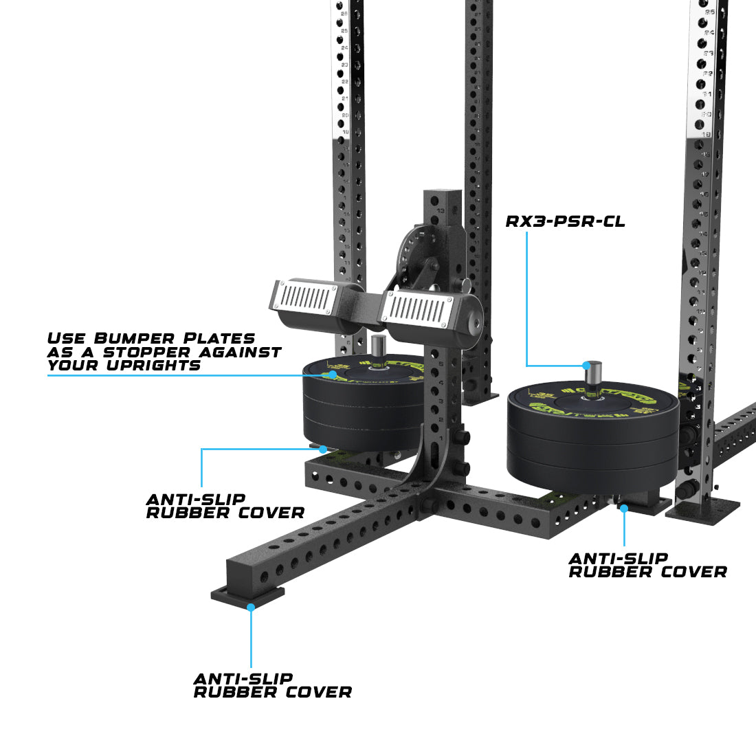 use bumper plates as stopper against your uprights