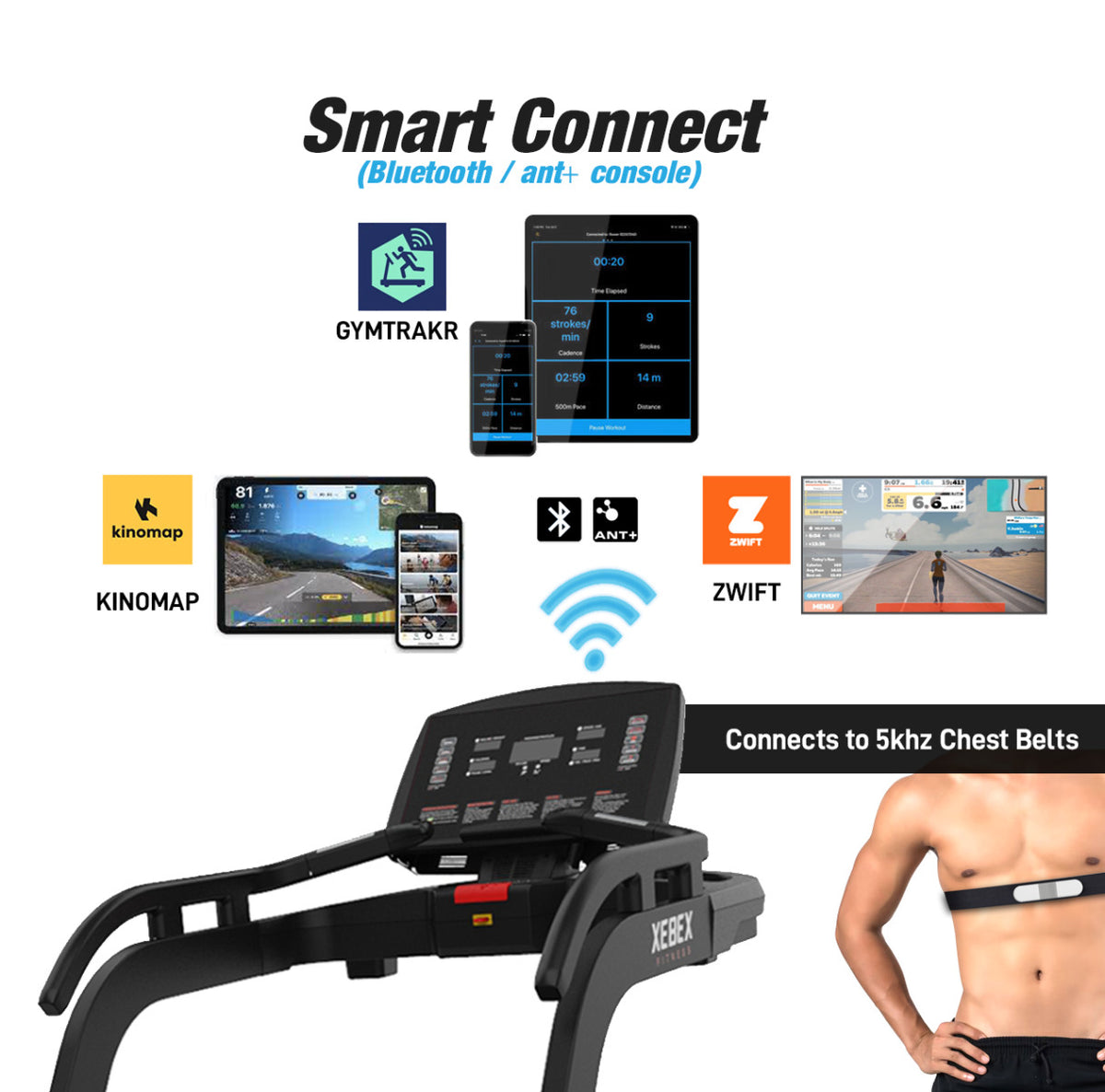 Xebex FreeRun Motorized Treadmill Smart Connect