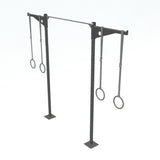 Extends outward and away from the Rig, which keeps the center space of your Rig open, saving a pullup space as well 