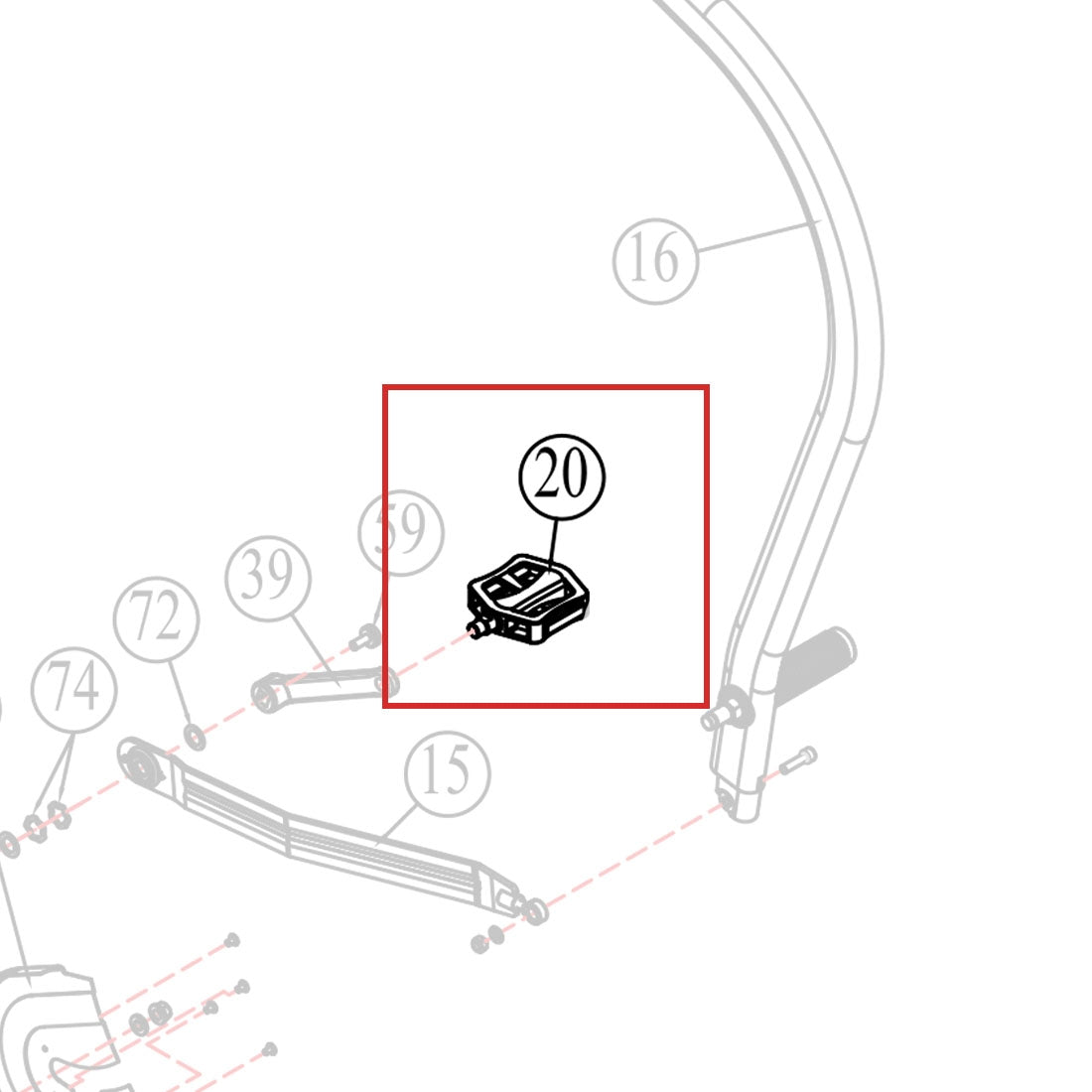 AB-1-PT-20: Left Pedal