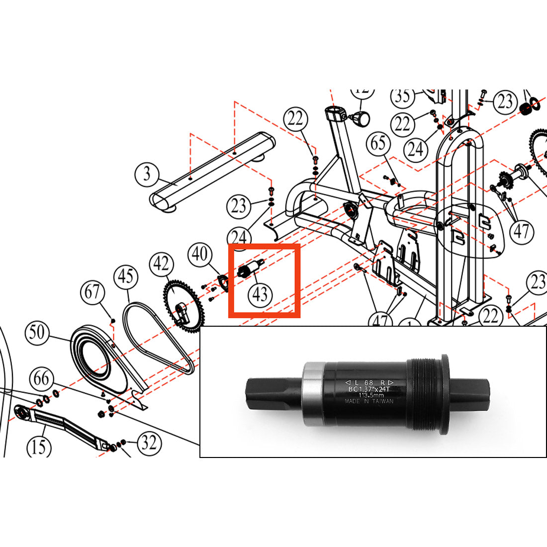 AB-1-PT-43: Bottom Bracket Set