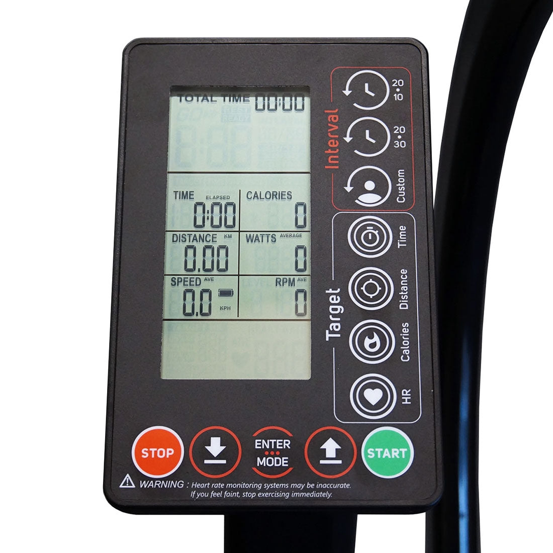 Xebex Fitness Air Bike Console: Set-Distance, Pre-Set Programs, Heart Rate, Distance Tracking, Calorie Tracking, Speed, and more!
