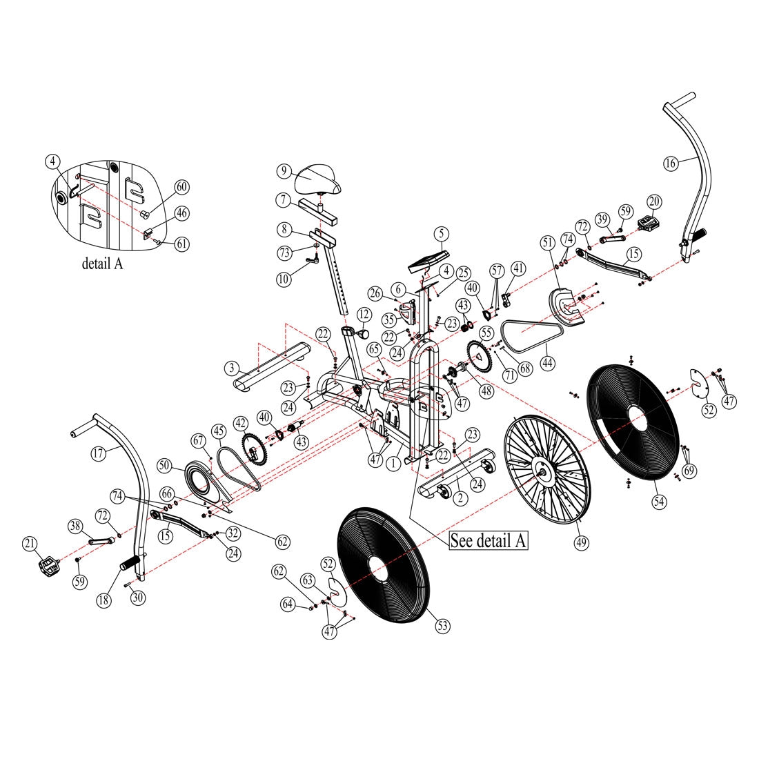Xebex AB-1 and ABMG-3 Air Bike Parts