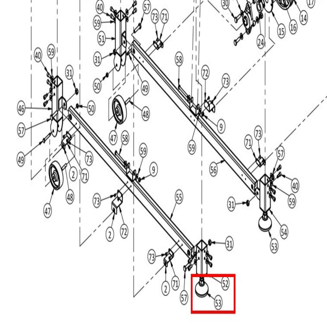 ACTAR-PT-53: Leveling foot for ACTAR/ ACRT