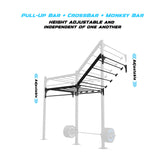 10' Wall Mount Builder® Pull Up Rig Pull-Up Bar, Crossbar and Monkey Bar Adjustability
