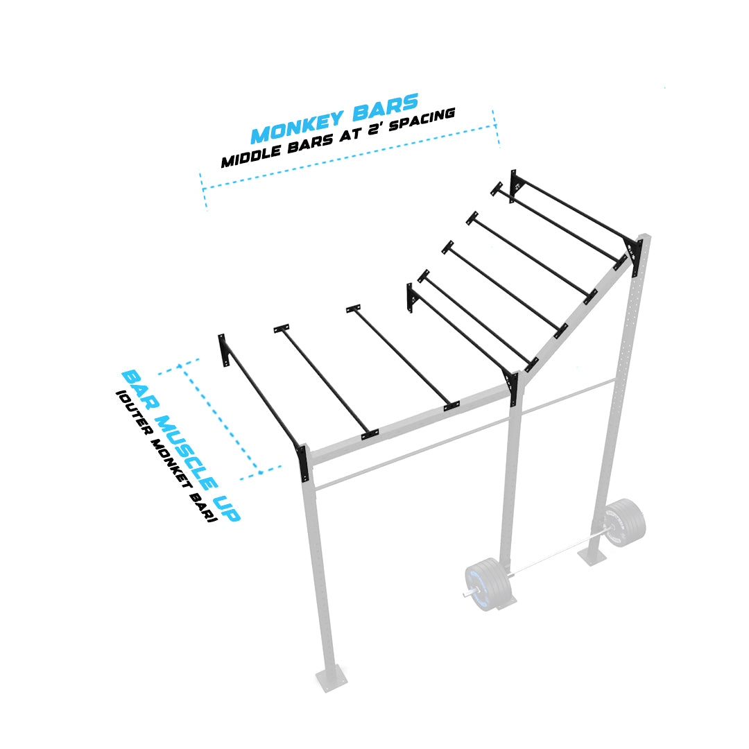 10' Wall Mount Builder® Pull Up Rig Monkey bar middle spacing
