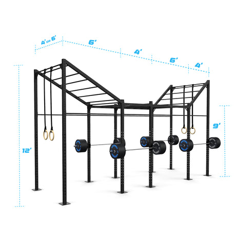 20' Freestanding Builder® Pull Up Rig: Advanced 2 length and width dimensions