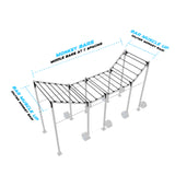 20' Freestanding Builder® Pull Up Rig Monkey bar middle spacing
