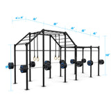 24' Freestanding Builder® Pull Up Rig: Advanced 2 length and width dimensions