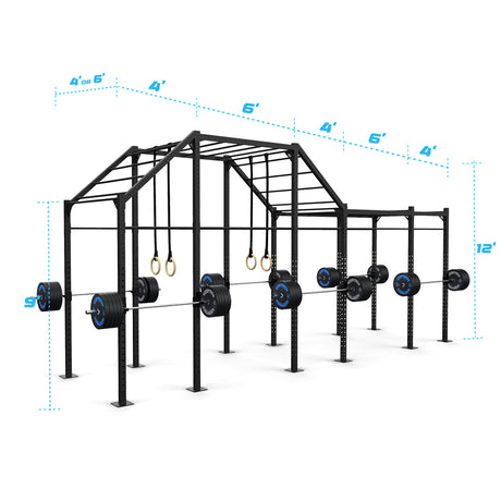 24' Freestanding Builder® Pull Up Rig: Advanced 2 length and width dimensions