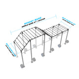 24' Freestanding Builder® Pull Up Rig Monkey bar middle spacing
