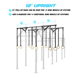 24' Freestanding Builder® Pull Up Rig 12' Upright Features
