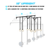 24' Wall-Mount Builder® Pull Up Rig 12' Upright Features
