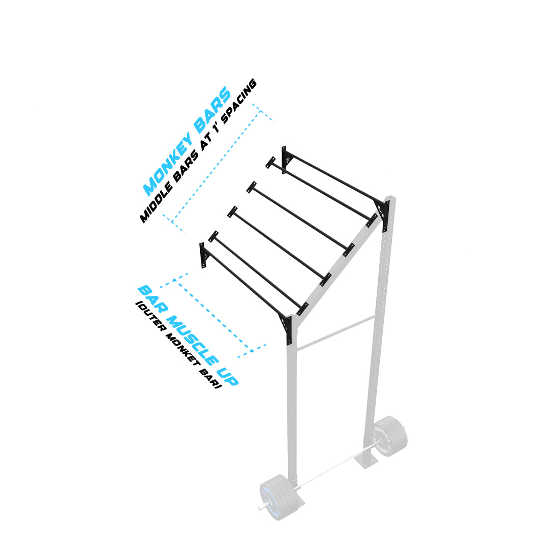 4' Wall-Mount Builder® Pull Up Rig Monkey bar middle spacing
