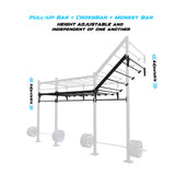 14' Wall-Mount Builder® Pull Up Rig  Pull-Up Bar, Crossbar and Monkey Bar Adjustability
