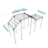 20' Freestanding Builder® Pull Up Rig Monkey bar middle spacing
