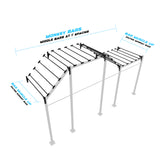 20' Wall-Mount Builder® Pull Up Rig Monkey bar middle spacing
