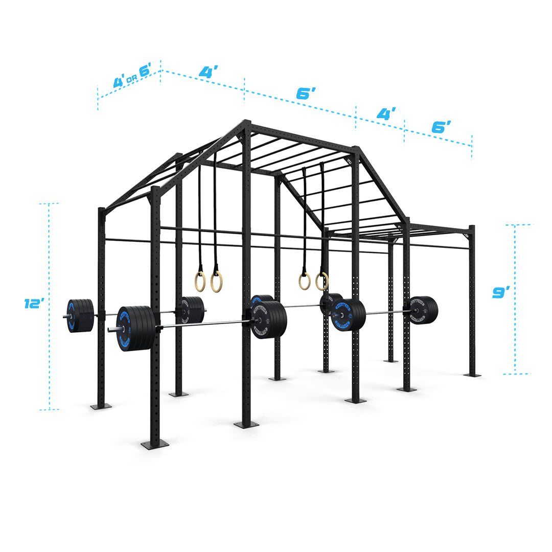 20' Wall-Mount Builder® Pull Up Rig: Advanced 3 length and width dimensions
