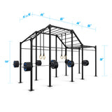 20' Wall-Mount Builder® Pull Up Rig: Advanced 3 length and width dimensions