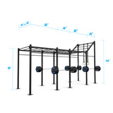 20' Freestanding Builder® Pull Up Rig: Advanced 5 length and width dimensions
