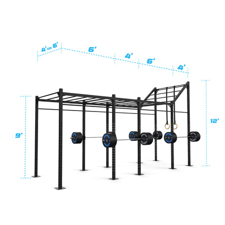 20' Freestanding Builder® Pull Up Rig: Advanced 5 length and width dimensions
